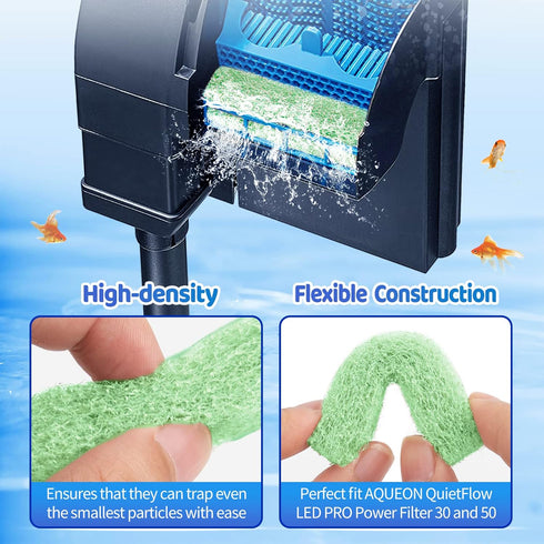 HiTauing 12 Count Phosphate Reducer Filter Pads for aqueon?Fish Tank Filter Pads for QuietFlow LED PRO Model 30 and 50...