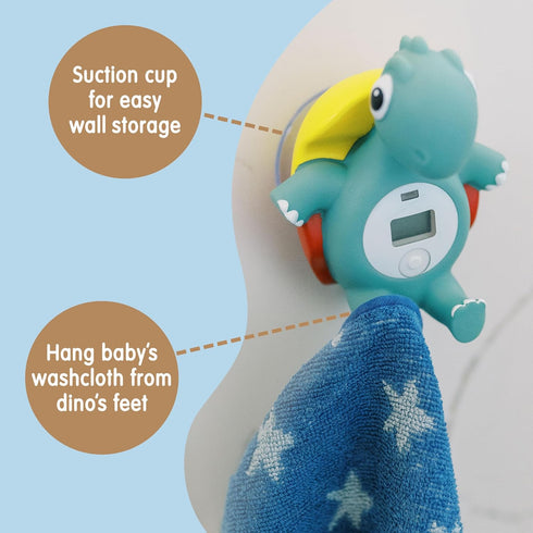 Dr. Brown's CleanUp Temposaurus Floating Bath Thermometer for Accurately Measuring Baby’s Bath Water Temperature, BPA Free...