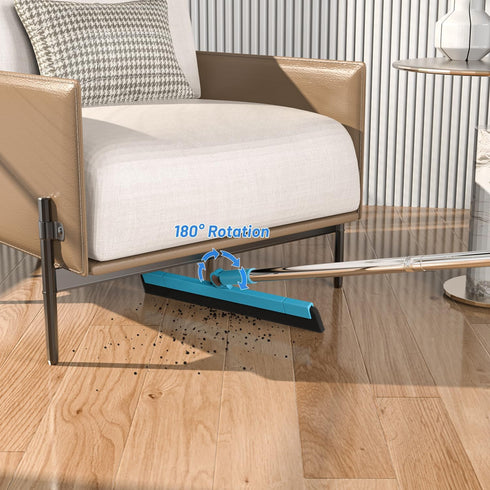 KOLLIEE Floor Squeegee Adjustable 59'' Long Handle Professional Floor Squeegee with Hook Water Squeegee Foam Blade for Concrete Floor Tile Pet Hai...