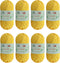 8 Skeins Crochet Knitting Yarn 70% Rayon derived from Bamboo, 30% Cotton Superfine Fingering Weight Sunny Cat Cotonnio Imported (Sun Flower)......