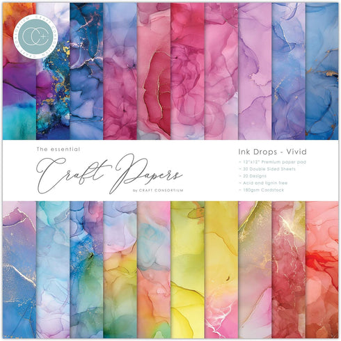 Craft Consortium Craft CON PAPRPAD12 Ink Vivid, Multicolor 6x6 inches...