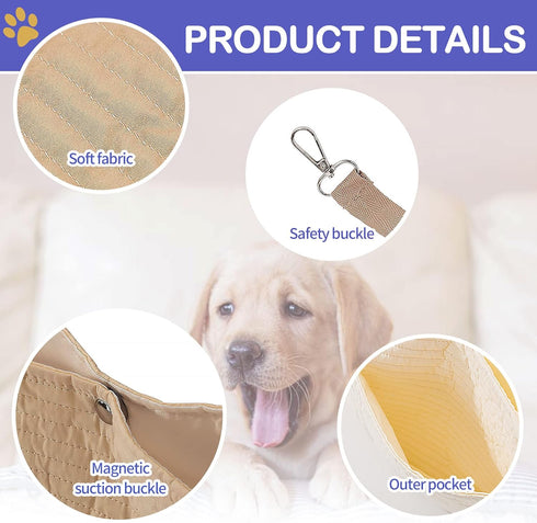 Small Dog Carrier Sling Cat Sling Purse Adjustable Strap Hand Free Pet Puppy for Outdoor Traveling Subway for Chest Dog Bag Holder (Khaki Canvas)...