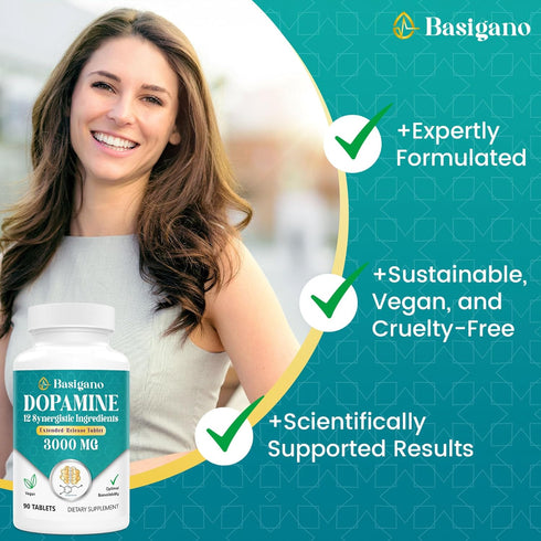 Natural Dopamine Supplement - Gluten-Free - 90 Tablets(Pack of 2)...