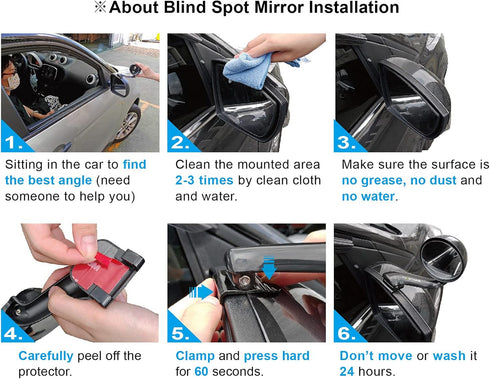 Car Rear View Mirror Wide Rearview Mirror Adjustable Blind Spot Mirror Auto Exterior Side Mirrors Round Convex Panoramic Rear View Mirrors for Car...