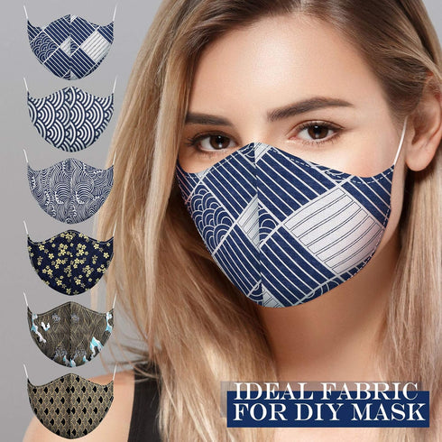 6 Pieces Japanese Fat Quarters Quilting Fabric Bundles 19.7 x 15.7 Inch, Japanese Sea Wave Fat Quarters, Quilting Sewing Fabric for Face Protector...