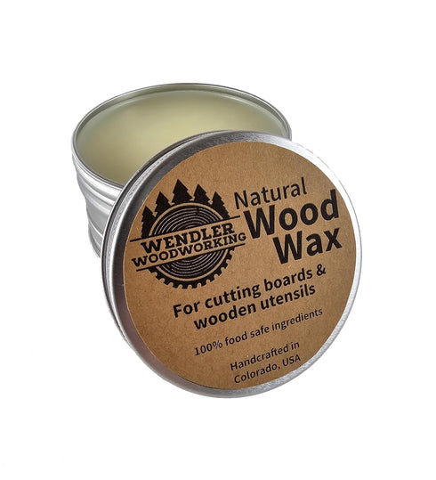 Natural Wood Wax for Cutting Boards, Wooden Utensils, Butcher Blocks, Wooden Surfaces - Made with Natural Beeswax and Mineral Oil, Handcrafted in ...