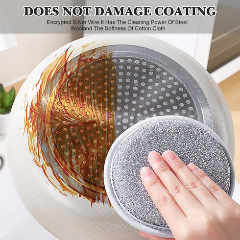 5pcs Multifuctional Wire Dishwashing Rags for Wet and Dry, Round Rags for Cleaning House Washing Cloth, Reusable Non Scratch Wire Double Layer Dis...