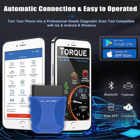 OBD2 Scanner Code Reader FA40 Auto Diagnostic Scan Tool Car Fault Check Engine Light Wireless Car Code Reader Compatible with iOS & Android Blueto...