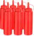 New Star Foodservice 26283 Squeeze Bottles, Plastic, 8 oz, Red, Pack of 6...