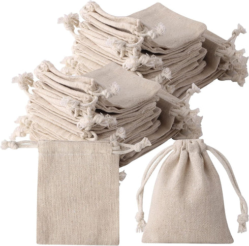 erduoduo Pack of 50 Small Burlap Bags With Drawstring,3x4inch Gift Little Burlap Drawstring Bags,Reusable Small Sachet Bags,Tea Bag...