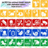 26 Pieces Sturdy Stencils for Kids, 8 Inches Large Sidewalk Chalk Stencils for Kids, Animal Shape Stencils with Alphabet Letters Themed Template, ...