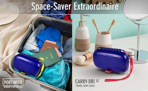 Carry-Dri EZ Travel Bar Soap Container & Dish - Dries with Patented Air Vents - Durable Leakproof Soap Holder - Compact Soap Bar Case - Ultimate P...