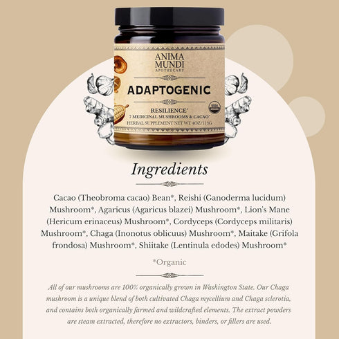 Anima Mundi Apothecary Adaptogenic 7 Mushroom Drops - with Organic Mushroom Extracts - Liquid Immune Support Tincture with Reishi, Lion's Mane, Co...