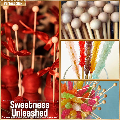 Perfect Stix LB60-200 Rock Candy Sticks with Ball, 0.1" Height, 0.2" Width, 6" Length (Pack of 200)...