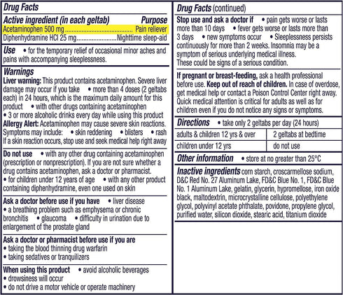 ZzzQuil Night Pain GelTabs, Nighttime Pain Relief, Sleep Aid Tablets, Diphenhydramine HCl and Acetaminophen, No.1 Sleep Aid Brand, Max Strength Pa...