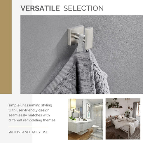 Angle Simple Bathroom Towel Hook, SUS304 Stainless Steel Single Shower Towel Hanger for Wall, Kitchen Cabinet Closet Coat Robe Holder Wall Mounted...