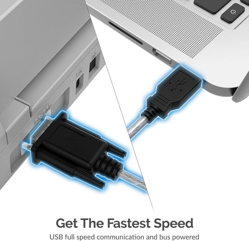 SABRENT 6-FT USB to RS-232 DB9 Serial 9 pin Adapter (Prolific PL2303) (SBT-USC6K)...