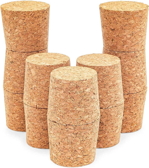 Juvale 12-Pack Bottle Cork Stoppers - Size 22 (1.7 In Top x 1.46 In Base x 1.49 In Height) Brown - Tapered Design for Easy Insert & Remove...