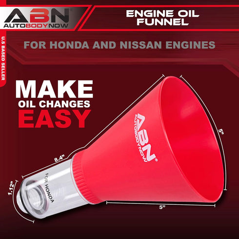ABN Automotive Funnel - Engine Oil Funnel Compatible with Honda and Nissan for Use as Oil Change Funnel with No Spill...