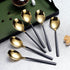 Teaspoons 6 Pieces Black And Gold Plating Coffee Spoons, Homquen 6.3" Modern Design Stainless Steel Tea Spoons Set, Small Spoon Silver Dishwasher ...