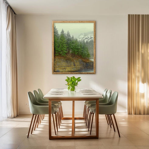 Posterizer 1 pcs-beautiful nature scene with evergreen trees and mountains 2-Landscape & Nature Art-Gift for Art Lovers-Decor for Home & Office- u...