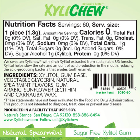 Xylichew 100% Xylitol Chewing Gum - Non GMO, Non Aspartame, Gluten Free, and Sugar Free Gum - Natural Oral Care, Relieves Bad Breath and Dry Mouth...