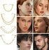 20G Nose Rings Studs with Chains African Nose Ring Cuff Horseshoe Septum Rings Stainless Steel Star Heart Nose Ring Chain Piercing Jewelry Set for...