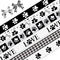 6 PCS Paw Print Grosgrain Ribbons 3/8" Black White Decor Ribbons 3 Yards, Dog Animal Paw Print Dog Bone Craft Ribbons for Dog Themed Party Favor D...