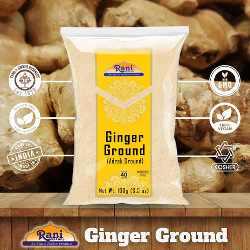 Rani Ginger (Adarak) Powder Ground, Spice 3.5oz (100g) ~ All Natural | Vegan | Gluten Friendly | NON-GMO | Kosher | Indian Origin...