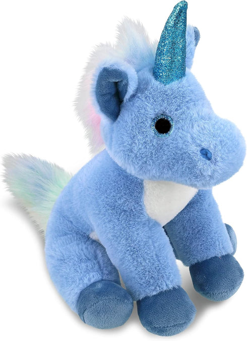 DolliBu Plush Blue Unicorn Stuffed Animal - Soft Huggable Unicorn, Adorable Playtime Unicorn Plush Toy, Cute Fantasy Cuddle Gifts for Kids and Adu...