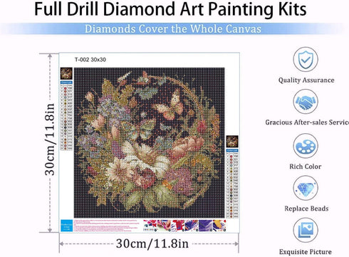 WUDWL Diamond Painting Kits for Adults - Butterfly DIY 5D Diamond Art Kits Full Drill Diamond Dots Paintings with Diamonds Gem Art and Crafts Home...
