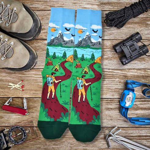 Funny Socks Gift for Men, I'd Rather Be Hiking Golfing Fishing Camping Skiing Gaming Novelty Socks...
