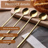 HANSGO 14PCS Long Handle Ice Tea Spoons, Gold Coffee Spoons 6.7" Stirring Spoons Stainless Steel Coffee Stirrers for Cocktail Stirring Iced Tea Co...