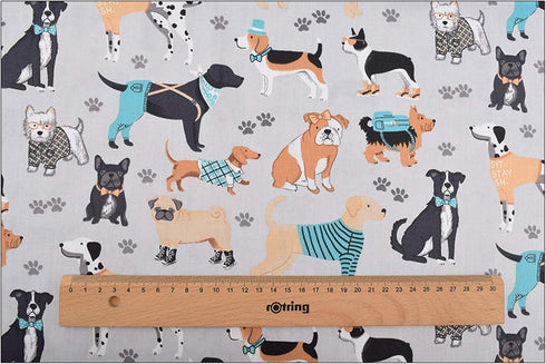 Hanjunzhao Cute Animals Cat Dog Fat Quarters Fabric Bundles 18 x 22 inch for Quilting Sewing Crafting...