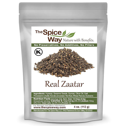 The Spice Way - Real Zaatar with Hyssop spice blend | 4 oz | (No Thyme that is used as an hyssop substitute). With sumac. No Additives, No Perserv...