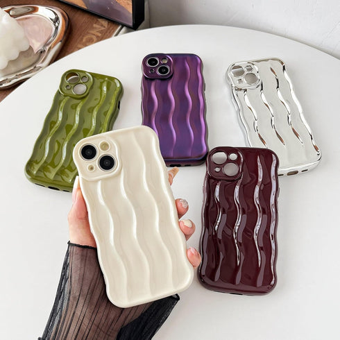 Caseative for iPhone 14 Case,Water Ripple Pattern Curly Wave Frame Soft Compatible with iPhone Case (Red,iPhone 14)...
