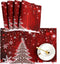 Naanle Winter Holiday Christmas Placemats Set of 4 Christmas Tree with Snowflake Heat-Resistant Washable Table Place Mats for Kitchen Dining Table...