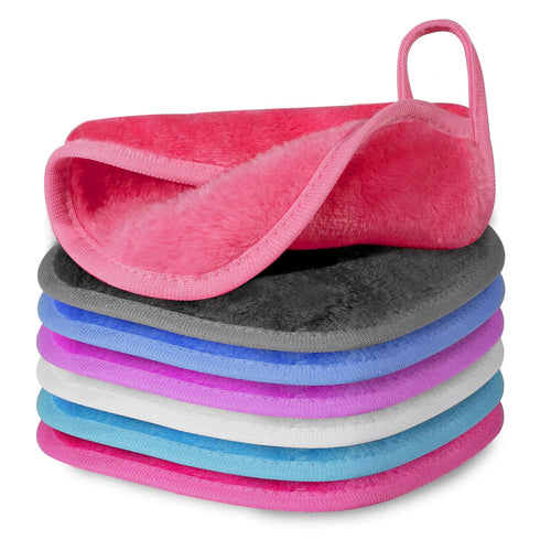 Makeup Remover Cloth, 7 Colors Makeup Towels Face Washcloth, Makeup Remover Pads Reusable Washable, Facial Cloths Clean Towels for Face Eye Skinca...