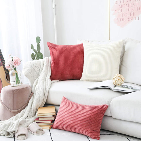 Home Brilliant Super Soft Plush Corduroy Textured Large Euro Pillow Sham Spring Pillow Cover for Couch Floor Bedroom, Washable & Breathable, 26 x ...