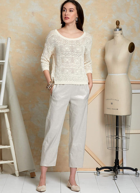 Vogue V9374ZZ Women's Loose Fitting Pants Sewing Patterns by Marcy Tilton, Sizes 16-26, White...