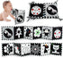 Black and White High Contrast Soft Book for Babies 0-12 Months - Early Education Infant Tummy Time and Sensory Toys, Montessori Cloth Book Activit...