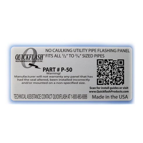 Quickflash Plumbing Flashing Panel P-50...