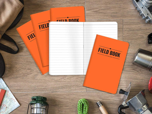 Elan Publishing Company Field Notebook/Pocket Journal - 3.5"x5.5" - Orange - Lined Memo Book - Pack of 5...