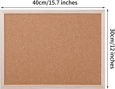 Aodaer Pack of 2 Cork Board Bulletin Board Notice Pin Board Square Pin Board Wall Mounted Cork Board for Office Home and School, 15.7 x 12 Inches,...
