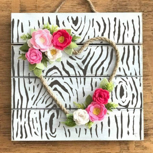 CrafTreat Wall Stencils for Painting Large Pattern - Woodgrain and Marble - 2 Pcs - 12x12 Inches Each - Reusable DIY Craft Stencils - Woodgrain St...