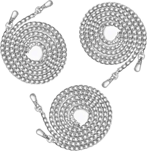 Supkiir Purse Chain Strap, 3Pcs Luxury Fashion 47 Inche Replacement Flat Metal Chain with Buckles Set for DIY Shoulder Cross Body Bag Handbag Purs...
