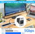 QIANRENON 5Gbps USB3.0 Rectangular Metal Panel Adapter USB3.0 Female to Female Panel Mount Connector USB 3.0 Mounting Socket Data Module 5V/0.5A C...