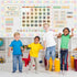 162 Pcs Pastel Checkerboard Classroom Calendar Bulletin Board Set for Teachers Seasons Weather Days of the Week Chart Bulletin Board Calendar Set ...
