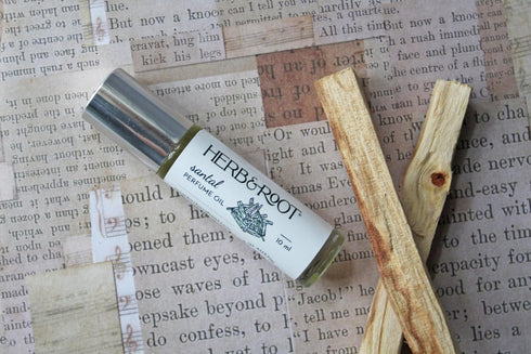 Santal Perfume Oil Rollerball (Roll on) | Herb & Root | 10ml | Virginia Cedar and Palo Santo, Smoky Woods Fragrance for Men or Women...