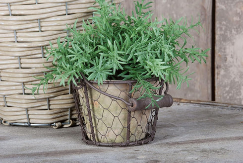 Esschert Design AT09 Aged Terracotta Single Pot with Metal Basket with Handle...